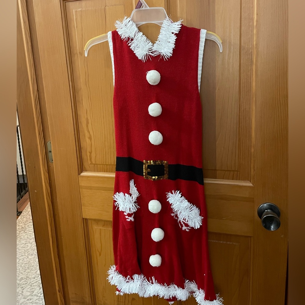 Festive Red Santa Dress Costume for Kids